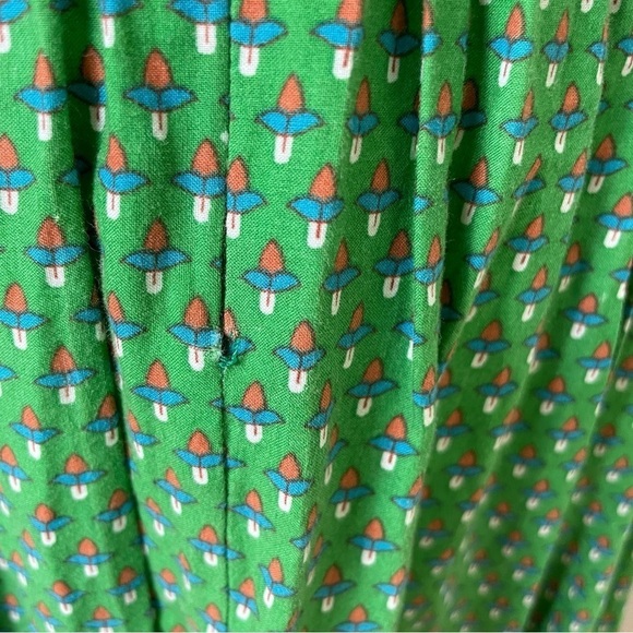 Vintage Bohemian Printed Floral Fit and Flare Strapless Cotton Dress Sequins - Picture 11 of 16